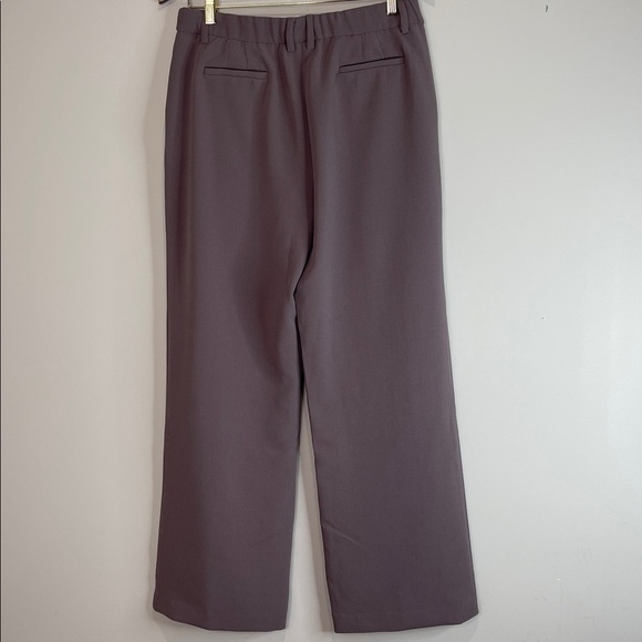 DKNY Wide Leg Pants Trousers Taupe Brown Pockets One Pleat Elastic Waistband 8 - Picture 6 of 11